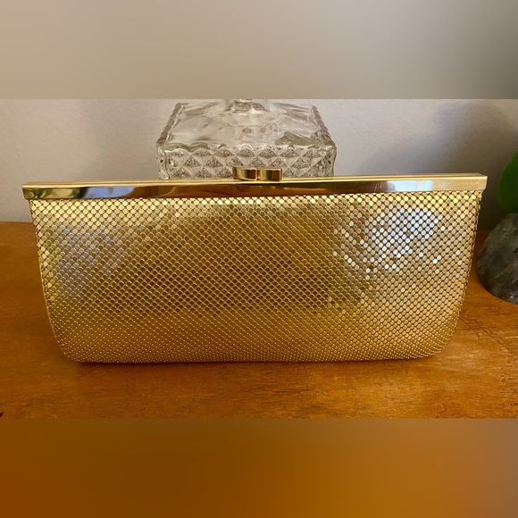 Valerie Stevens Gold Mesh Clutch Bag Purse - Picture 5 of 7